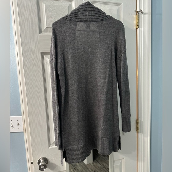 Ann Taylor Charcoal Gray Long Open Cardigan - Picture 3 of 4
